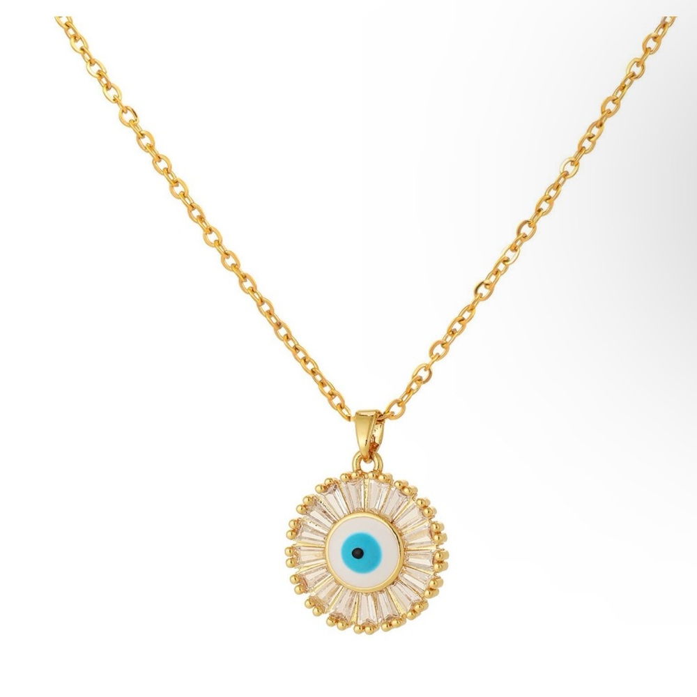 18K GOLD PLATED STAINLESS STEEL "EVIL EYE" NECKLACE, INTENSITY